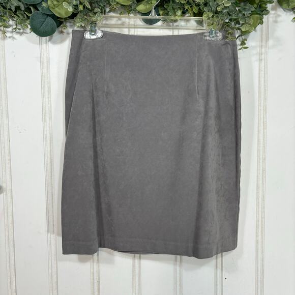 Vintage Dawn Joy Gray Suede Suit Skirt‎ Set size 10 Retro Work Business School - Picture 4 of 14